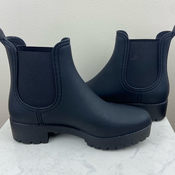JEFFREY CAMPBELL RAINZ CHELSEA LUG BOOTS Black Matte Size 9 - Picture 8 of 16